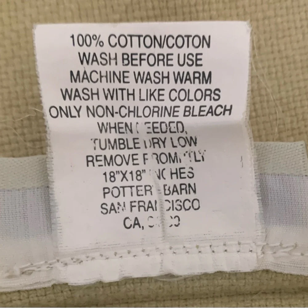 Pottery Barn Light Green Pillow Covers 18” Inserts not included